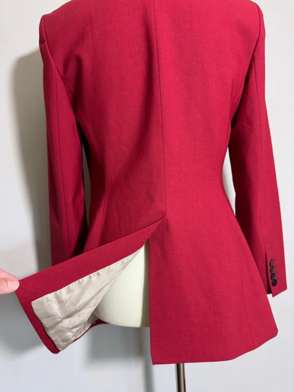Theory Etiennette Good Wool Suit Jacket in Crimson Size 4